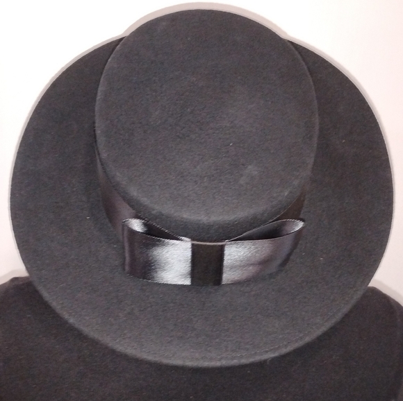 VINTAGE BLACK WOOL HAT - Picture 2 of 8